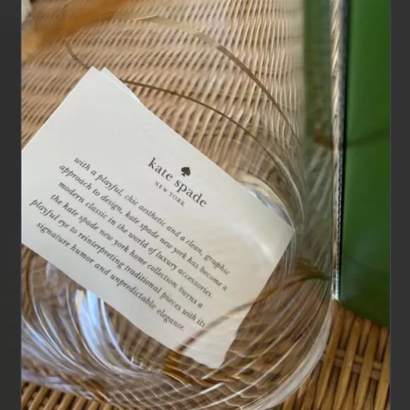Kate Spade Mulberry Street Vase clear gold ribbon nwt - Picture 4 of 5